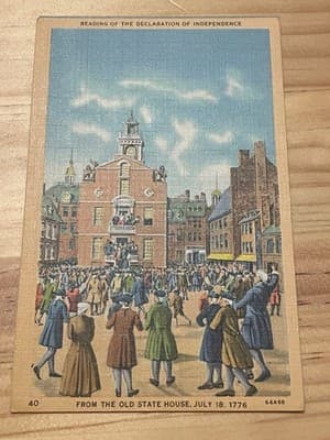 Tichnor Bros Postcard Reading Declaration of Independence Old State House 1776 - Image 1