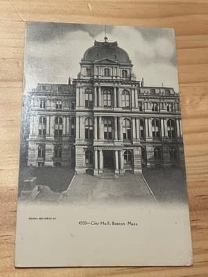 City Hall Boston Mass Postcard Vintage Souvenir 4333 Rare Unposted White Photo - Image 1