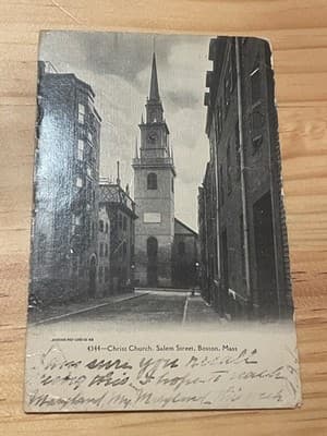 Christ Church Salem Street Boston MA Vintage Postcard Postmarked Souvenir 4344 - Image 1