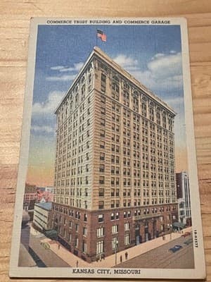 Commerce Trust Building Postcard Kansas City Missouri CT Art Colortone Vintage - Image 1