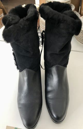 Rare Blondo Womens Boot Audrey Wool Sherling Fur Trimmed Black, Sz 12 2A #608mmw - Thumbnail 4