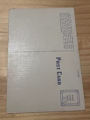 Hall of Agriculture Postcard Michigan State College East Lansing Linen Vintage - Thumbnail 2