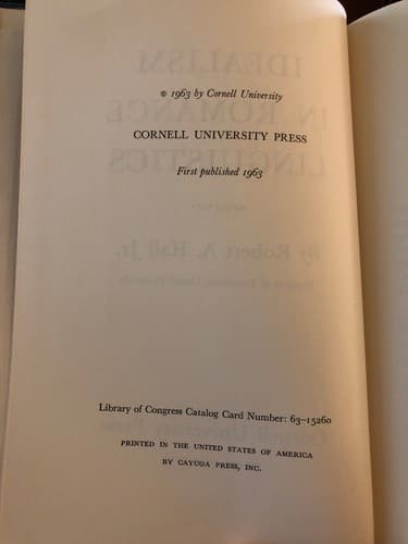 Idealism in Romance Linguistics 1st Edition Hardcover 1963 - Thumbnail 3