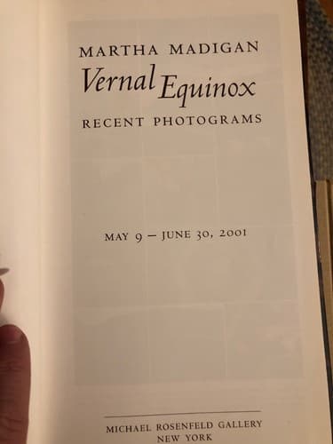 Vernal equinox: Recent photograms 1st Edition Hardcover Martha Madigan - Thumbnail 3