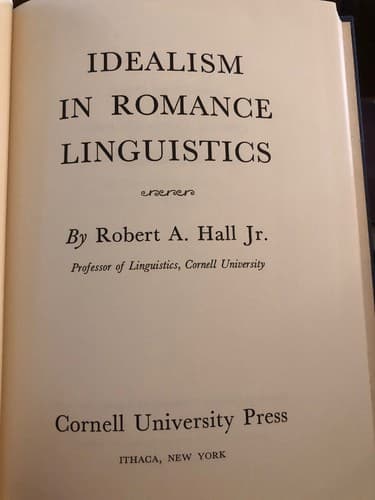 Idealism in Romance Linguistics 1st Edition Hardcover 1963 - Thumbnail 2
