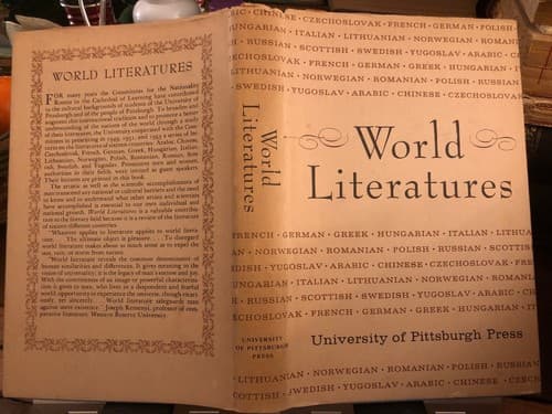 World Literatures 1956 Pittsburgh Press HC 1st Edition. - Image 1
