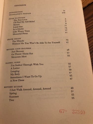 An Anthology of Modern Yiddish Poetry 1st Edition Hardcover Ex library Copy - Thumbnail 5