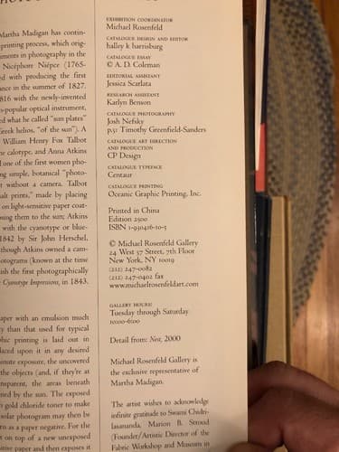 Vernal equinox: Recent photograms 1st Edition Hardcover Martha Madigan - Thumbnail 6