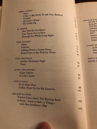 An Anthology of Modern Yiddish Poetry 1st Edition Hardcover Ex library Copy - Thumbnail 6