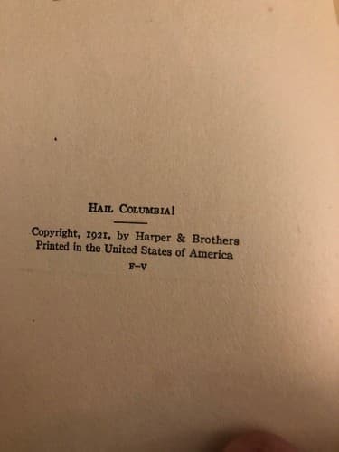 Hail Columbia! Random impressions of a conservative English radical 1921 1st Ed. - Thumbnail 7