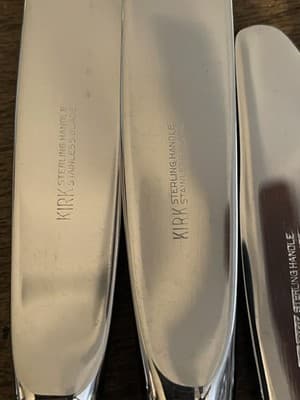 3 Kirk Sterling Silver Primrose Butter Knife Set - Thumbnail 4