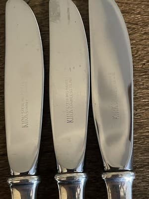 3 Kirk Sterling Silver Primrose Butter Knife Set - Thumbnail 2