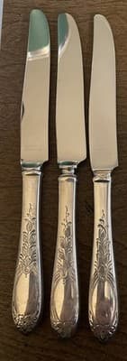 Kirk Sterling Silver Primrose 3 Dinner Knives Set - Thumbnail 2