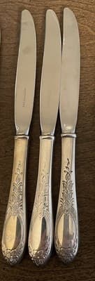 Kirk Sterling Silver Primrose 3 Dinner Knives Set - Thumbnail 2