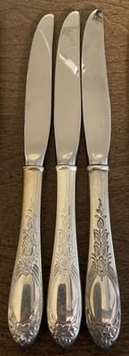 Kirk Sterling Silver Primrose 3 Dinner Knives Set - Image 1