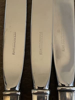 Kirk Sterling Silver Primrose 3 Dinner Knives Set - Thumbnail 3