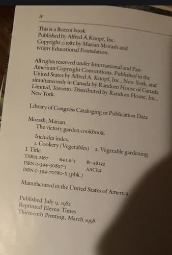 The Victory Garden Cookbook Softcover - Thumbnail 2