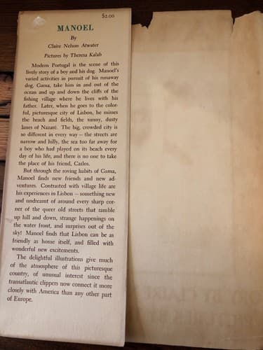 Manoel 1st Edition HC 1940 Claire Nelson Atwater Illustrated Theresa Kalab - Thumbnail 2