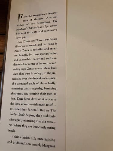 The Robber Bride1st Edition Hardcover Margaret Atwood - Thumbnail 2