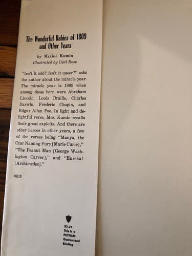 The Wonderful Babies of 1809 and Other Years 1st Edition Hardcover Maxine Kumin - Thumbnail 2