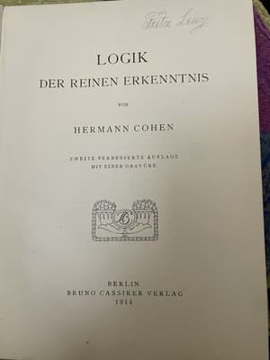 SYSTEM DER PHILOSOPHIE ERSTER TEIL LOGIK DER REINEN ERKENNTNIS Hermann Cohen 1st - Thumbnail 2