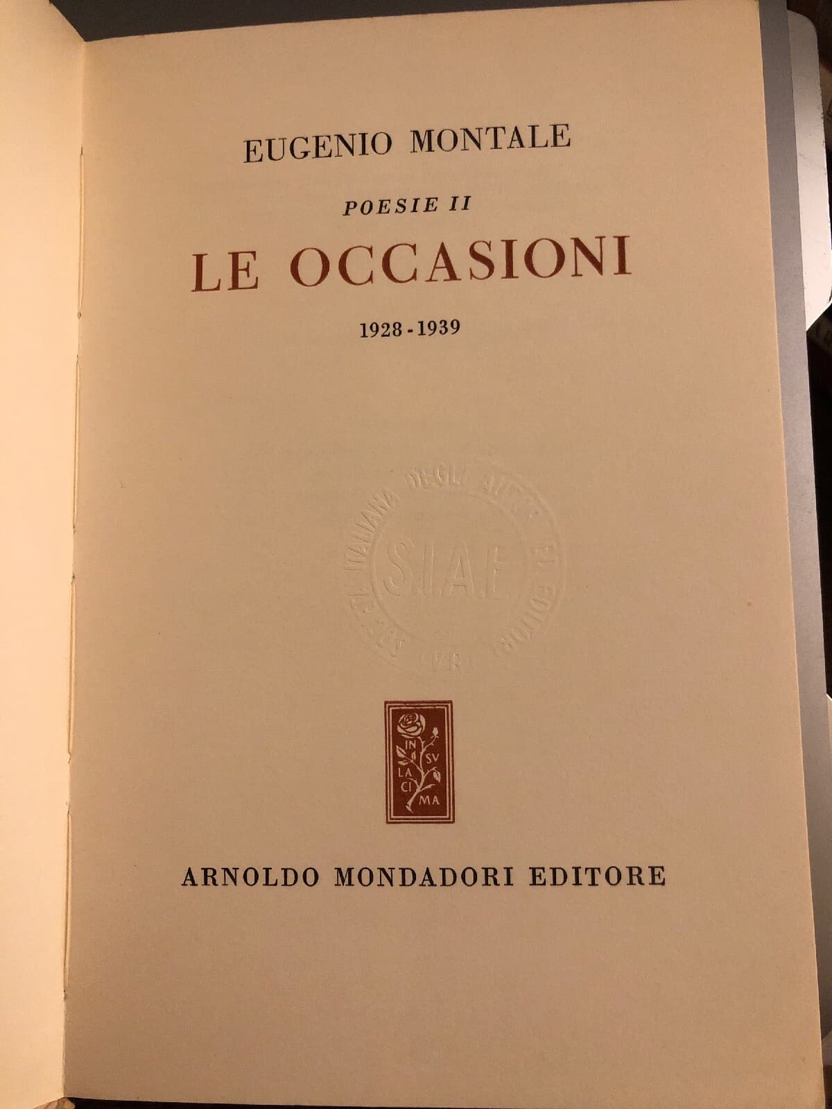 EUGENIO MONTALE POESIE II LE OCCASIONI 1928-1939 MONDADORI c.1949 4th print 1960 - Thumbnail 4