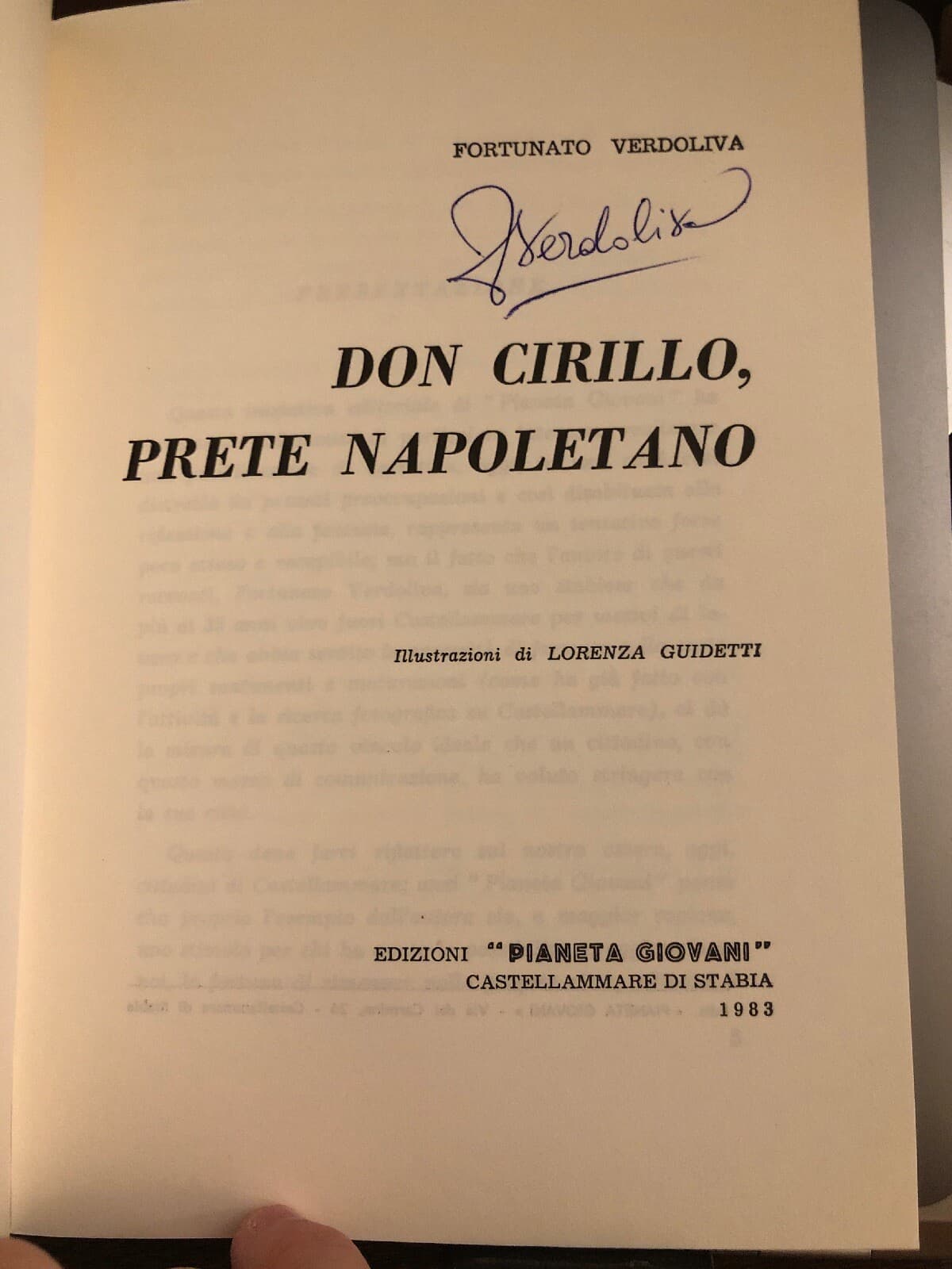 H5/ Author AUTOGRAPHED/ DON CIRILLO PRETE NAPOLETANO - Fortunato Verdoliva - Thumbnail 2