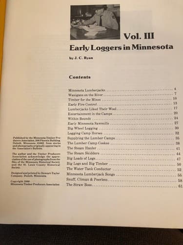 Early loggers in Minnesota vol. III 1st Edition 1980 - Thumbnail 2