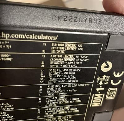 Clean Vintage Hewlett Packard HP-12C Programmable Financial Calculator - Thumbnail 5