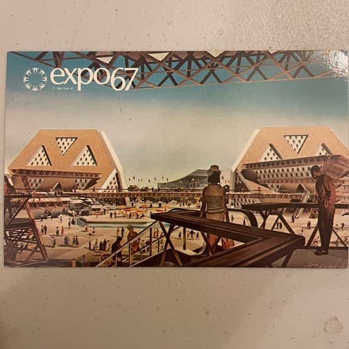 Expo 67 Montreal Canada Postcard pavilions "Man, his Planet & Space" "Man & Life - Image 1