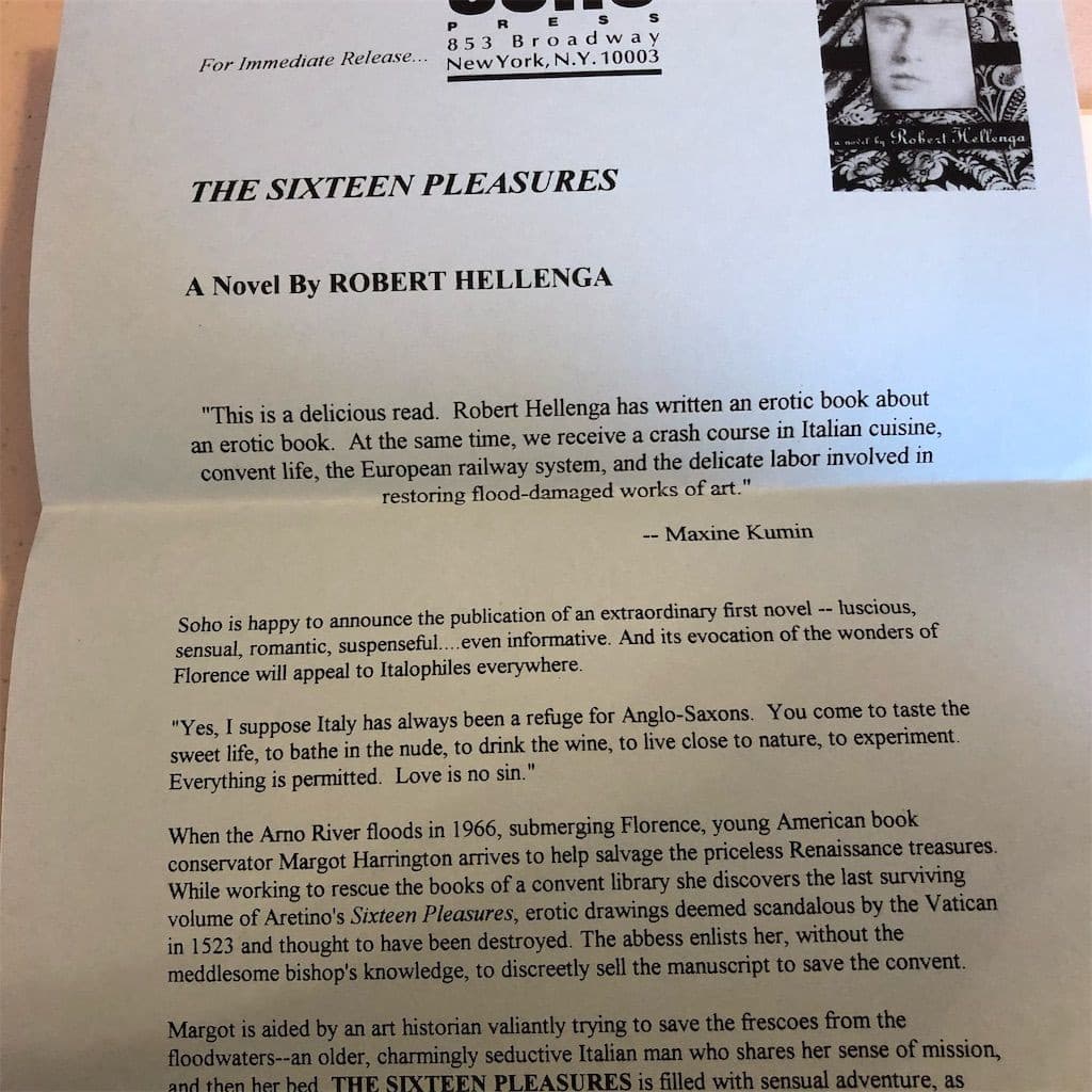 The Sixteen Pleasures by Robert Hellenga Paperback Novel 1994 Fiction - Thumbnail 7