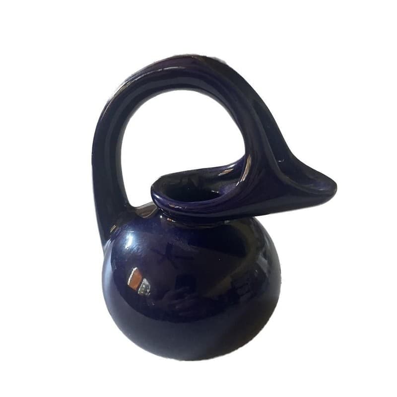 Vintage Hull Cobalt Blue MCM Art Deco 5” Syrup Pitcher USA - Thumbnail 3