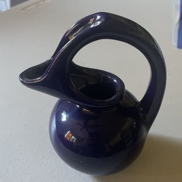 Vintage Hull Cobalt Blue MCM Art Deco 5” Syrup Pitcher USA - Image 1