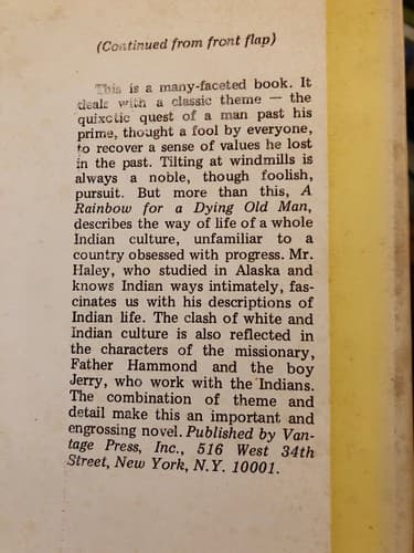 A Rainbow For A Dying Old Man 1973 Stated First Edition Martin Jeremiah Haley - Thumbnail 7