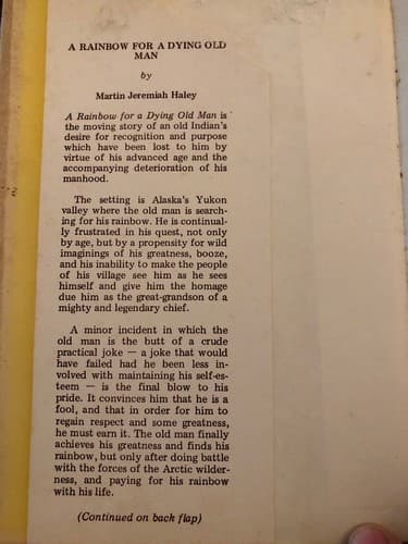 A Rainbow For A Dying Old Man 1973 Stated First Edition Martin Jeremiah Haley - Thumbnail 2