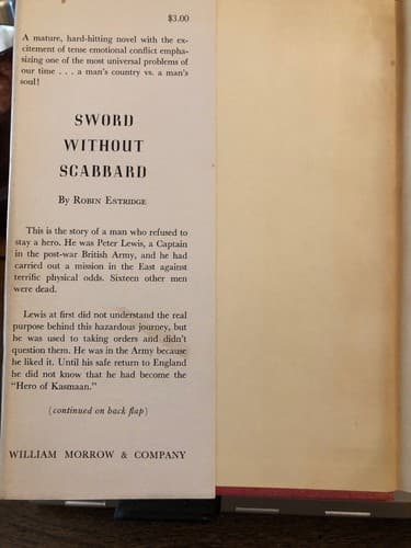 sword without scabbard 1950 1st edition hc robin estridge - Thumbnail 3