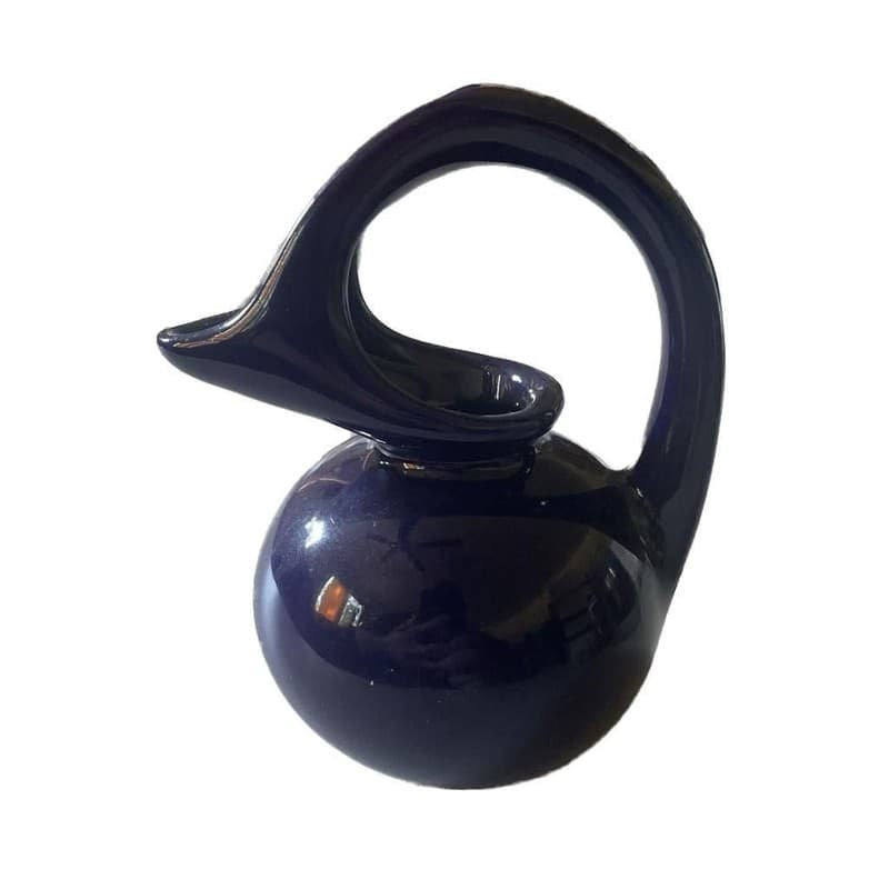 Vintage Hull Cobalt Blue MCM Art Deco 5” Syrup Pitcher USA - Thumbnail 2