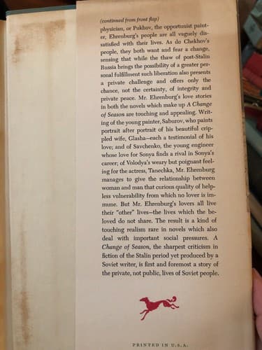 A Change of Season Combined The Thaw /The Spring 1st American ed. 1962 - Thumbnail 9