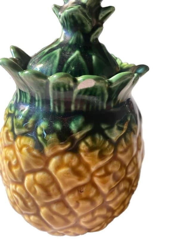 Vintage Majolica Pineapple creamer & sugar - Thumbnail 8