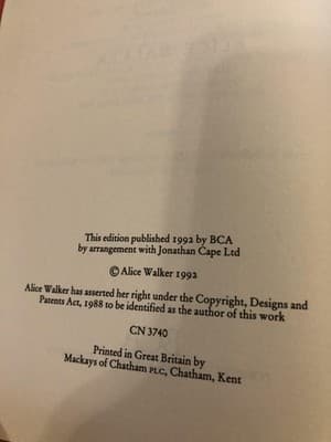Possessing The Secret Of Joy Alice Walker Hardcover 1992 BCA Novel UK Fiction - Thumbnail 6