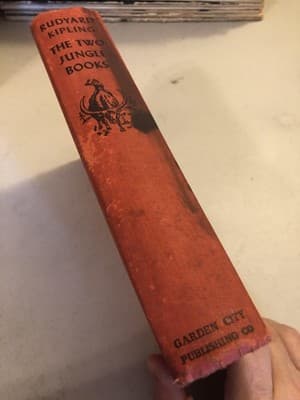 Vintage Two Jungle Books Rudyard Kipling Red Cloth HC Illustrated Children's - Thumbnail 3