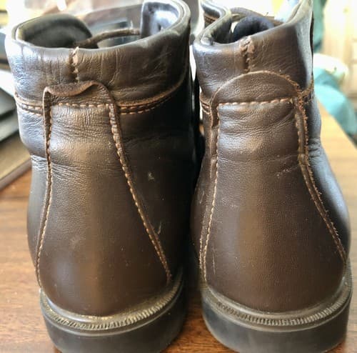 Women Supple Leather Ankle Boot Chocolate Brown Flannel Lined Sz 6 Canada Made - Thumbnail 4