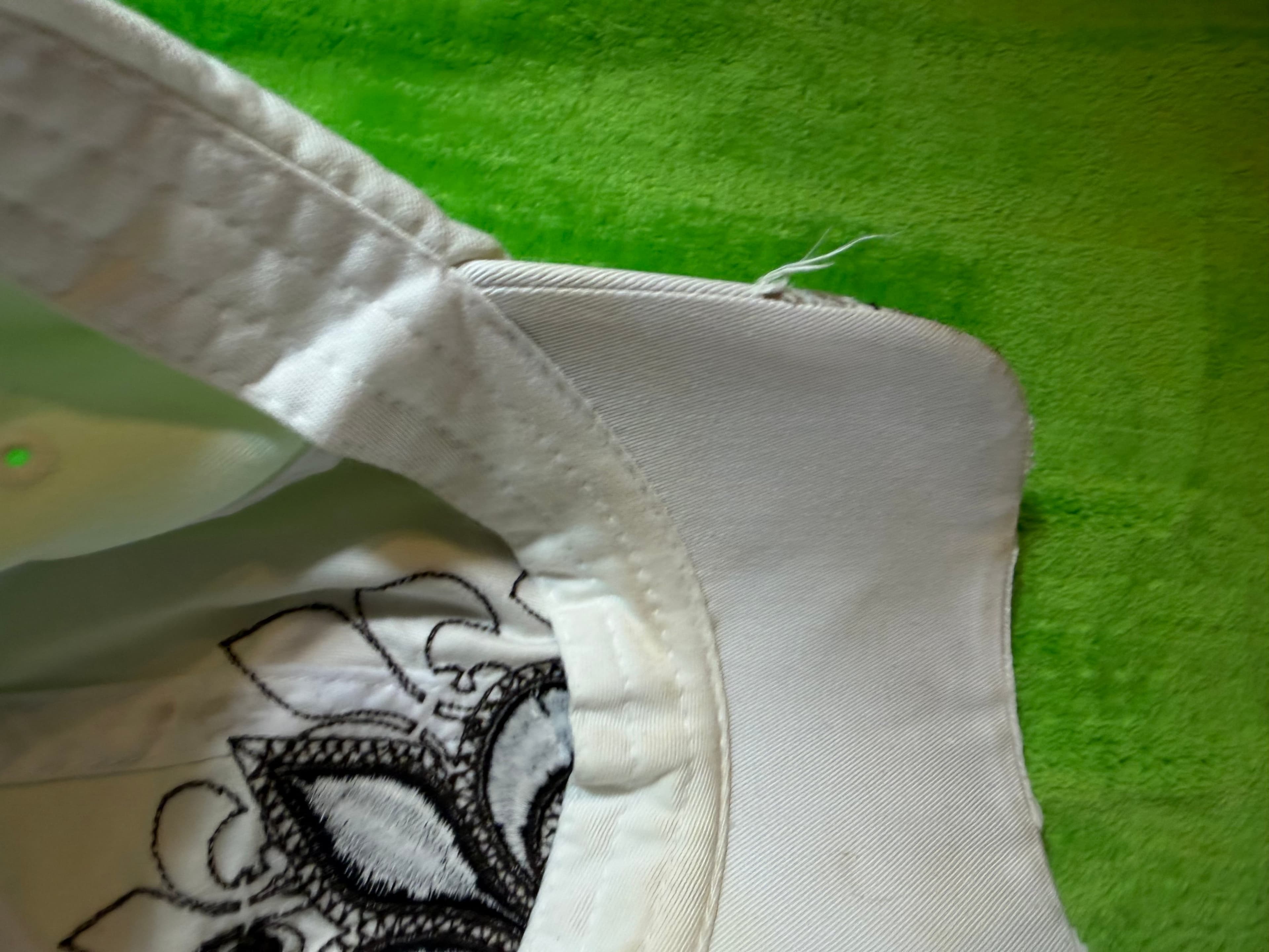 Embellished Fleur-de-Lis White Cap with Rhinestones - Thumbnail 7