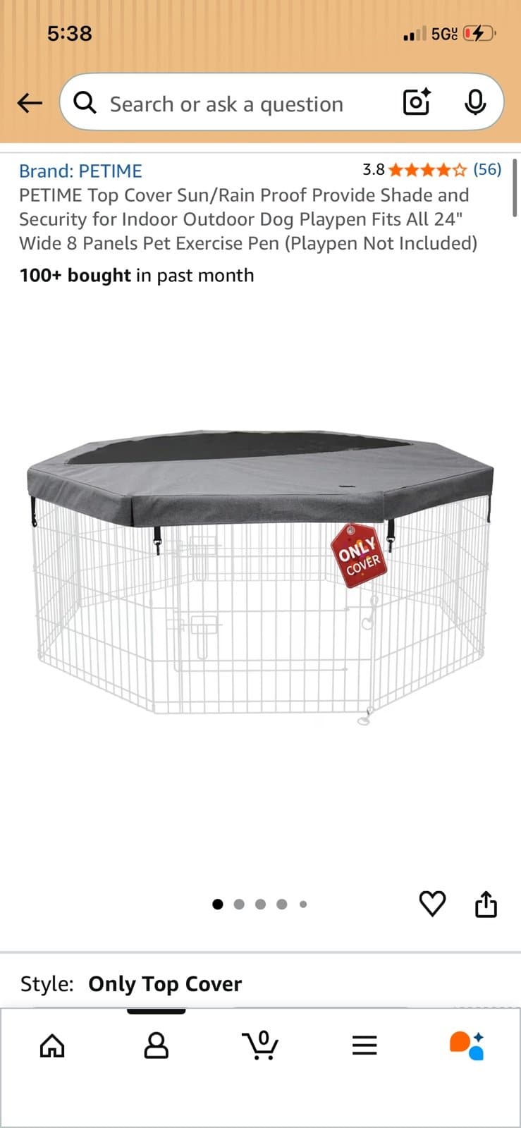 6 Sided Dog Crate and Cover