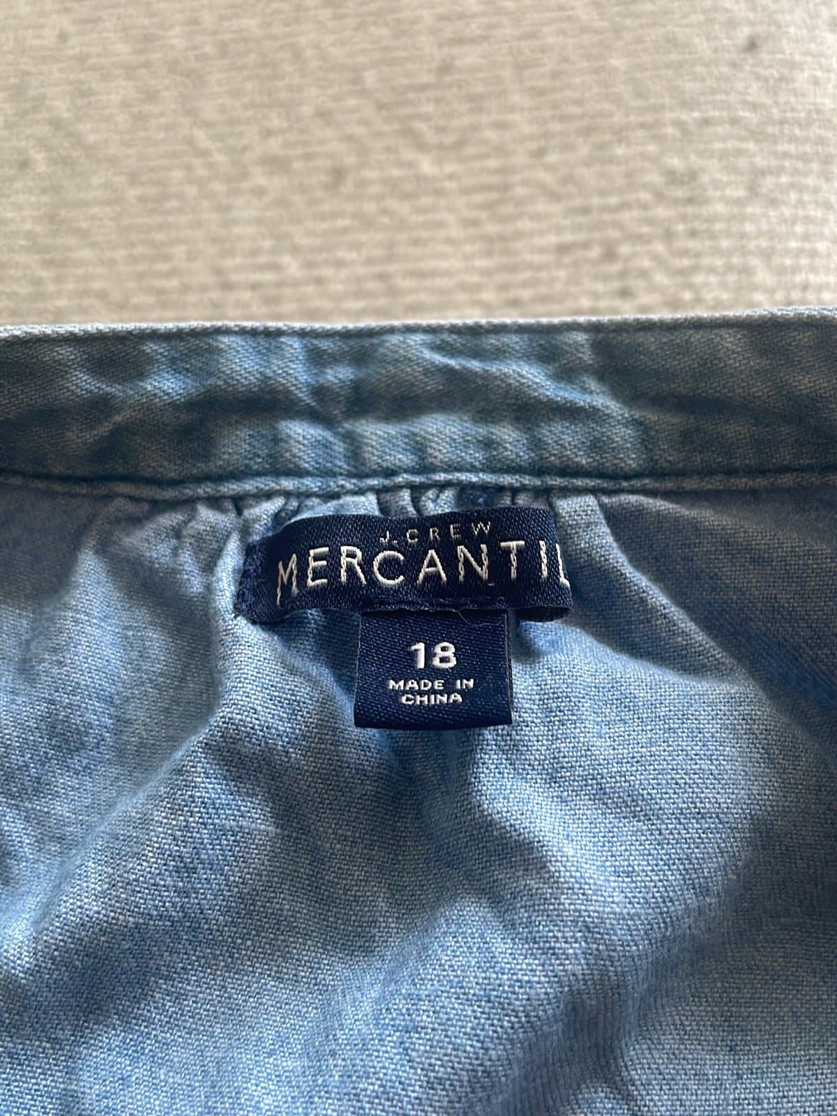 J Crew Mercantile Three-quarter sleeve denim romper - Thumbnail 4