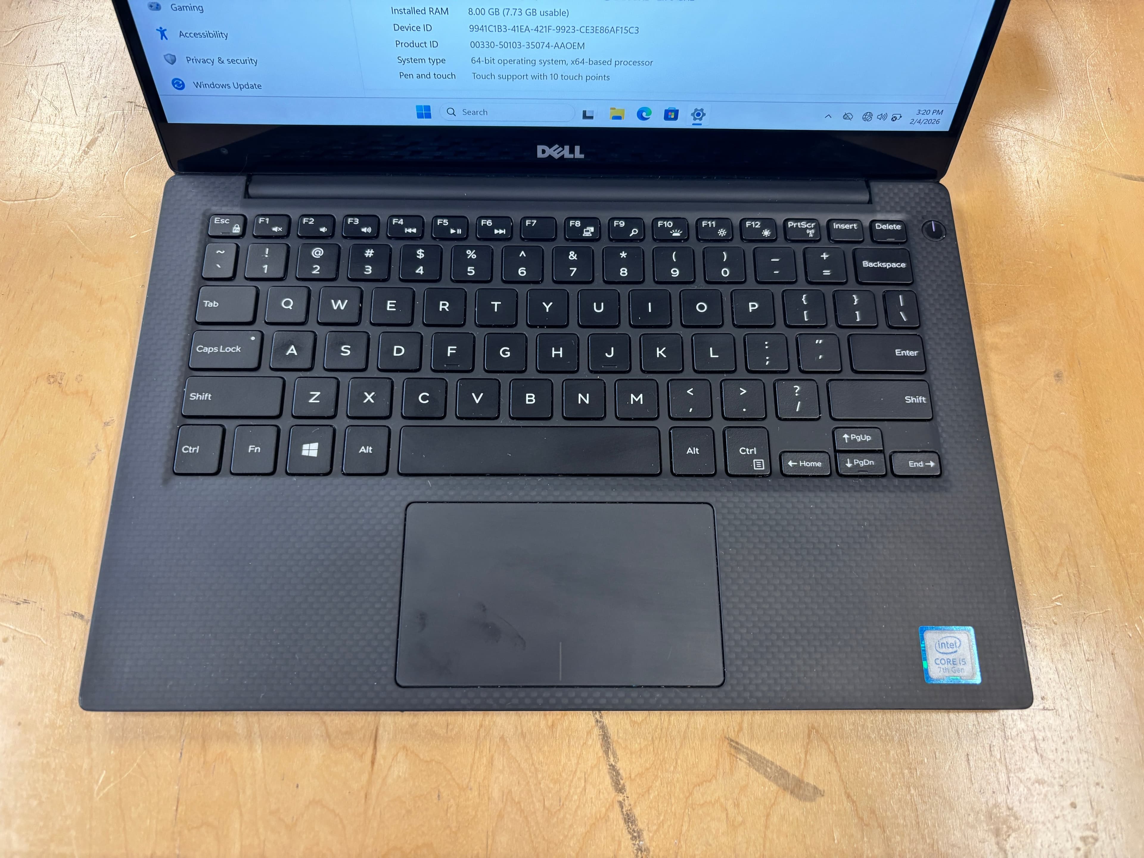 Dell XPS 13 960 Laptop i5-7200U 8GB RAM 256GB SSD - Thumbnail 3