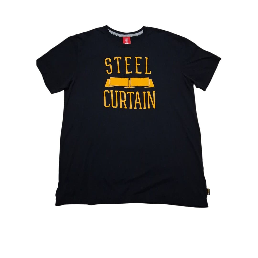 Nike NFL Pittsburgh Steelers Steel Curtain T Shirt Mens XL Black - Image 1