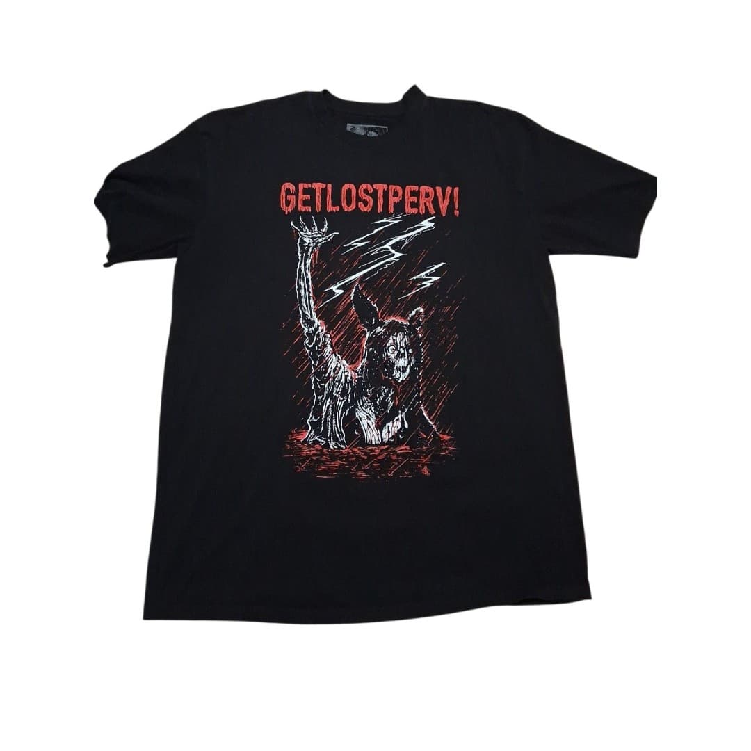 Get Lost Perv! Horror Anime-Inspired Dark Art Graphic T-Shirt Men's Size 2XL XXL - Image 1