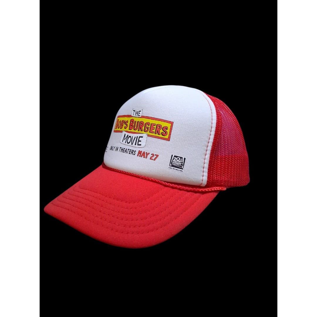 Bobs Burgers Movie Trucker Hat Red White Snapback Promo Adult Cap - Image 1