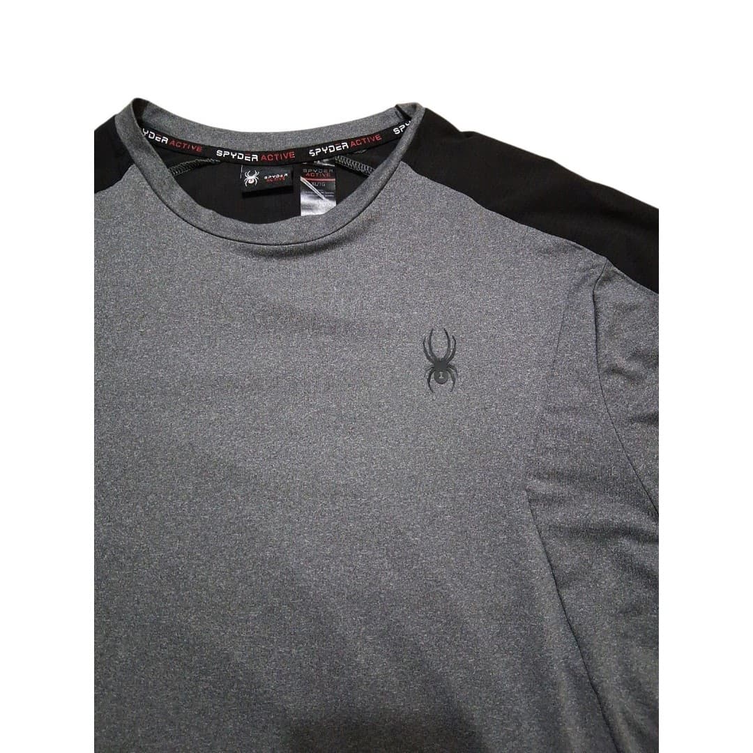 Spyder Men's Active Short Sleeve T-Shirt Size XL Gray Moisture-Wicking Workwear - Image 1